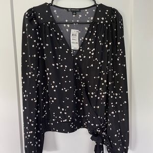 INC size S blouse/black with white dots